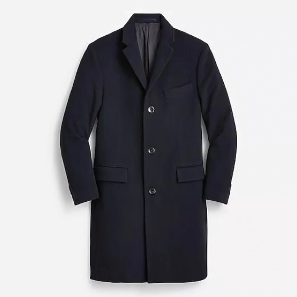 J. Crew Jacket Men's 40 S Wool Cashmere LudlowTopcoat Navy NWT $498